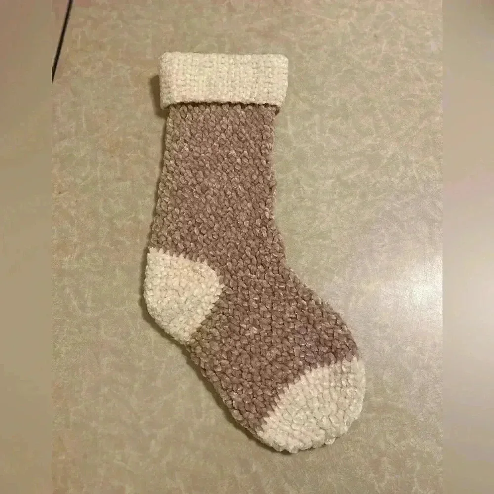 Velvet Christmas Stockings Neutral Brown(s)‎ Handmade - Farmhouse Stocking